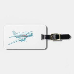 Cartoon-Retroflugzeug Gepäckanhänger