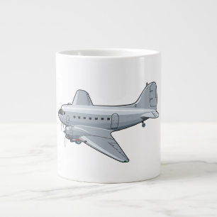 Cartoon-Retroflugzeug Jumbo-Tasse