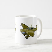 Cartoon-Retroflugzeug Kaffeetasse (VorderseiteRechts)