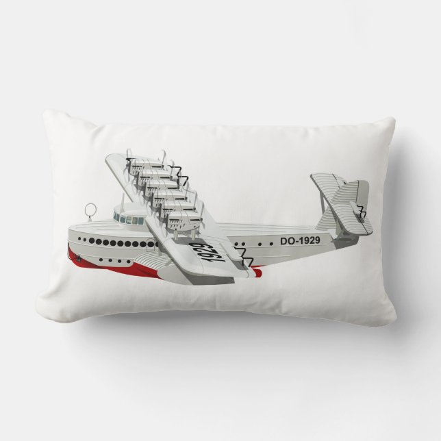 Cartoon-Retroflugzeug Lendenkissen (Vorderseite)