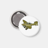 Cartoon-Retroflugzeug Magnet (Vorderseite/Rückseite)