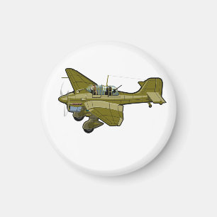 Cartoon-Retroflugzeug Magnet