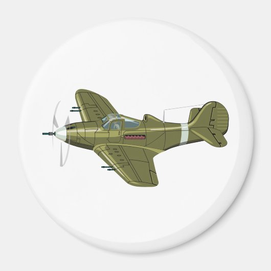 Cartoon-Retroflugzeug Magnet (Vorne)
