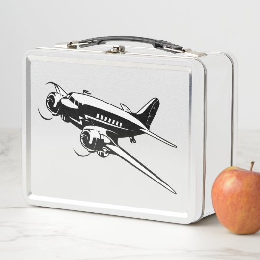 Cartoon-Retroflugzeug Metall Brotdose (Beispiel)