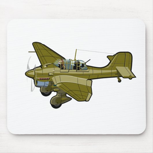 Cartoon-Retroflugzeug Mousepad (Vorne)