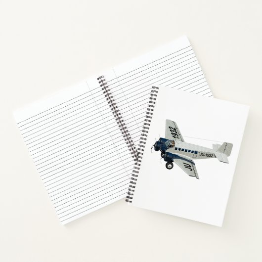 Cartoon-Retroflugzeug Notizblock (Innenseite)