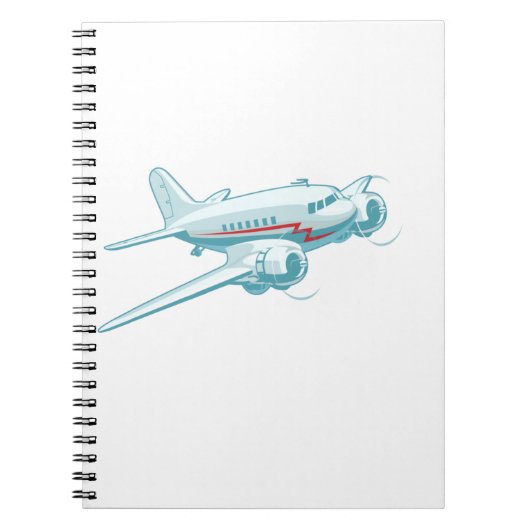 Cartoon-Retroflugzeug Notizblock (Vorderseite)