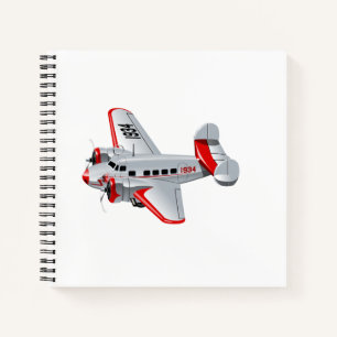 Cartoon-Retroflugzeug Notizblock