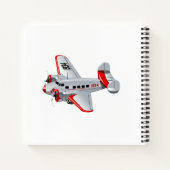 Cartoon-Retroflugzeug Notizblock (Rückseite)