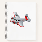 Cartoon-Retroflugzeug Notizblock (Vorderseite)