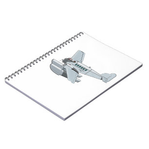 Cartoon-Retroflugzeug Notizblock