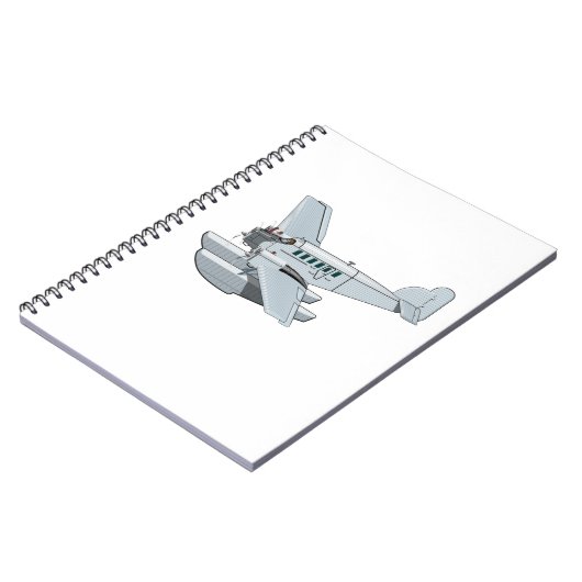 Cartoon-Retroflugzeug Notizblock (Linke Seite)
