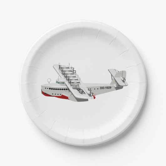 Cartoon-Retroflugzeug Pappteller (Vorderseite)