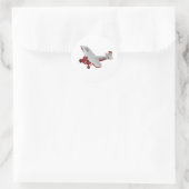 Cartoon-Retroflugzeug Runder Aufkleber (Tasche)