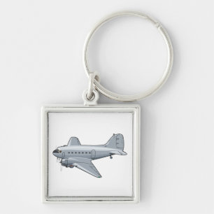 Cartoon-Retroflugzeug Schlüsselanhänger