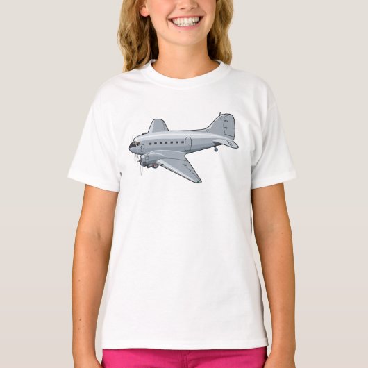 Cartoon-Retroflugzeug T-Shirt (Vorderseite)