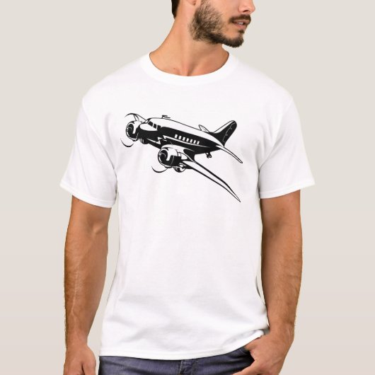 Cartoon-Retroflugzeug T-Shirt (Vorderseite)