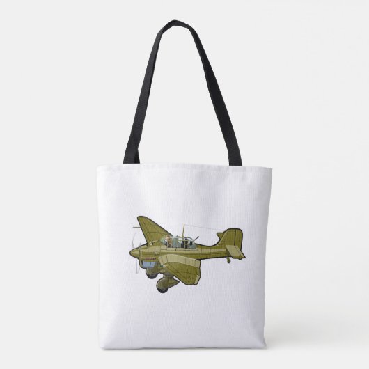 Cartoon-Retroflugzeug Tasche (Rückseite)
