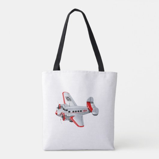 Cartoon-Retroflugzeug Tasche (Rückseite)