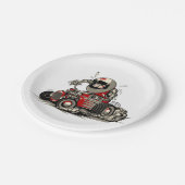 Cartoon Retrorat Pappteller (Schrägansicht)