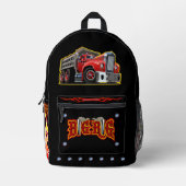 Cartoon-Retrotorschlepper Bedruckter Rucksack (Vorderseite)