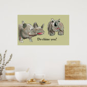 Cartoon Rhino Custom Poster Print (Küche)
