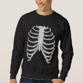 Cartoon Rib Käferknochen Halloween Schwarz-Weiß Sweatshirt (Vorderseite)