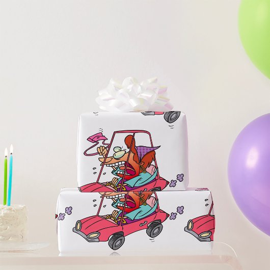 Cartoon Road Rage Woman Geschenkpapier
