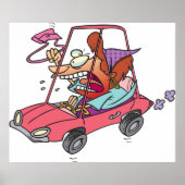 Cartoon Road Rage Woman Poster (Vorne)