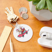 Cartoon Road Rage Woman Schlüsselanhänger