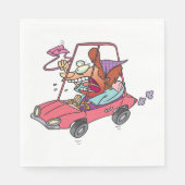 Cartoon Road Rage Woman Serviette (Vorderseite)