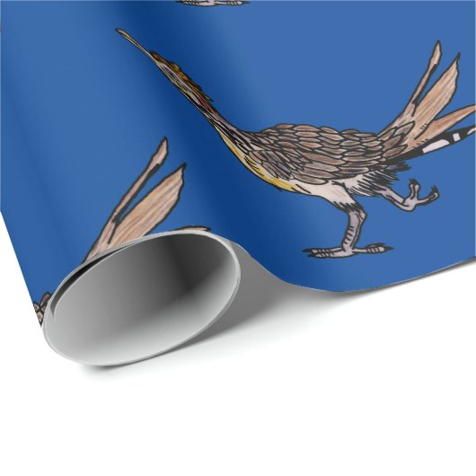 Cartoon Roadrunner Bird Wrapper Geschenkpapier (Rolleneckpunkt)