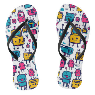 Cartoon Robot Adult Sandals Badesandalen
