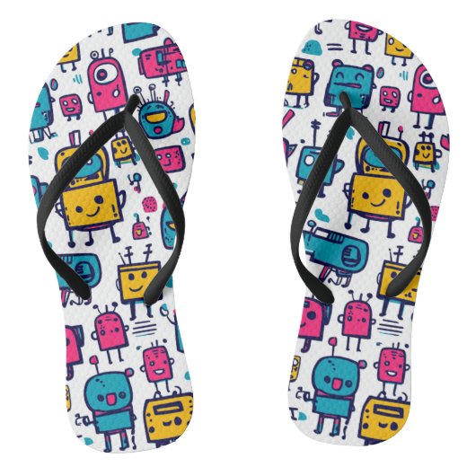 Cartoon Robot Adult Sandals Badesandalen (Fußbett)