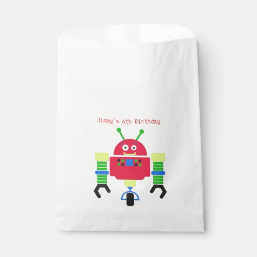 Cartoon Robot Birthday Party Gefallen-Tasche Geschenktütchen (Vorderseite)