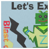 Cartoon Robot Boy Alien Blast Off Stoff (Nahaufnahme)