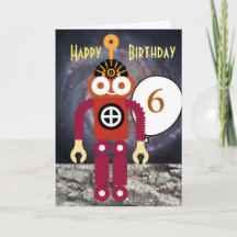 Cartoon Robot Editable Children's Birthday