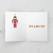 Cartoon Robot Editable Children's Birthday Karte (Innenseite)