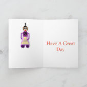 Cartoon Robot Editable Children's Birthday Karte (Innenseite)
