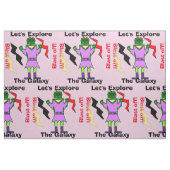 Cartoon Robot Girl Alien blass pink Stoff (Fat Quarter (45,7 x 55,9 cm))