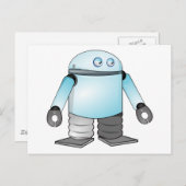 Cartoon Robot Postkarte (Vorne/Hinten)