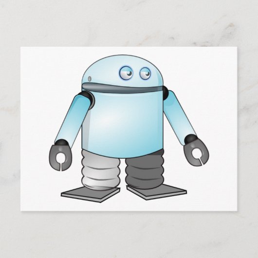 Cartoon Robot Postkarte (Vorderseite)