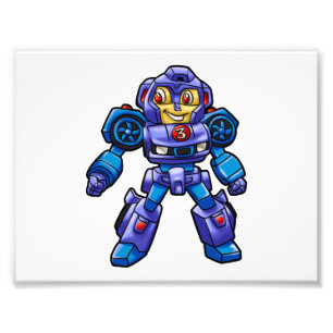 Cartoon  Robot Rückenfarbe Fotodruck