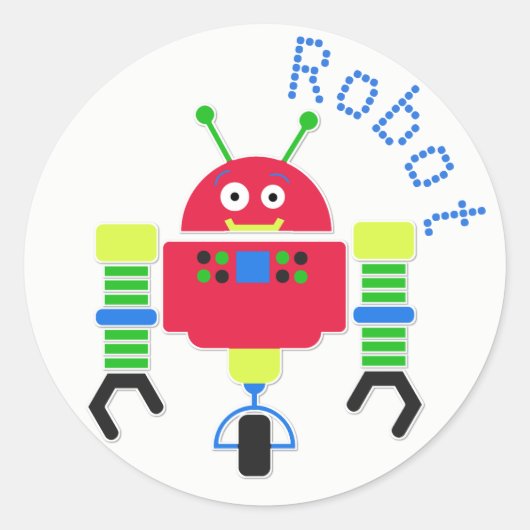 Cartoon Robot Sticker (Vorderseite)