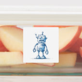 Cartoon Robot Sticker Pack - Quirky Tech Trio (Befestigt)