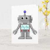 Cartoon-Roboter Karte (Gelbe Blume)