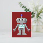 Cartoon-Roboter Postkarte (Stehend Vorderseite)