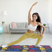 Cartoon-Roboter Yogamatte