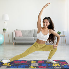 Cartoon-Roboter Yogamatte