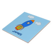 Cartoon Rocket in Blue Sky Kinderzimmer Dekoration Fliese (Seite)